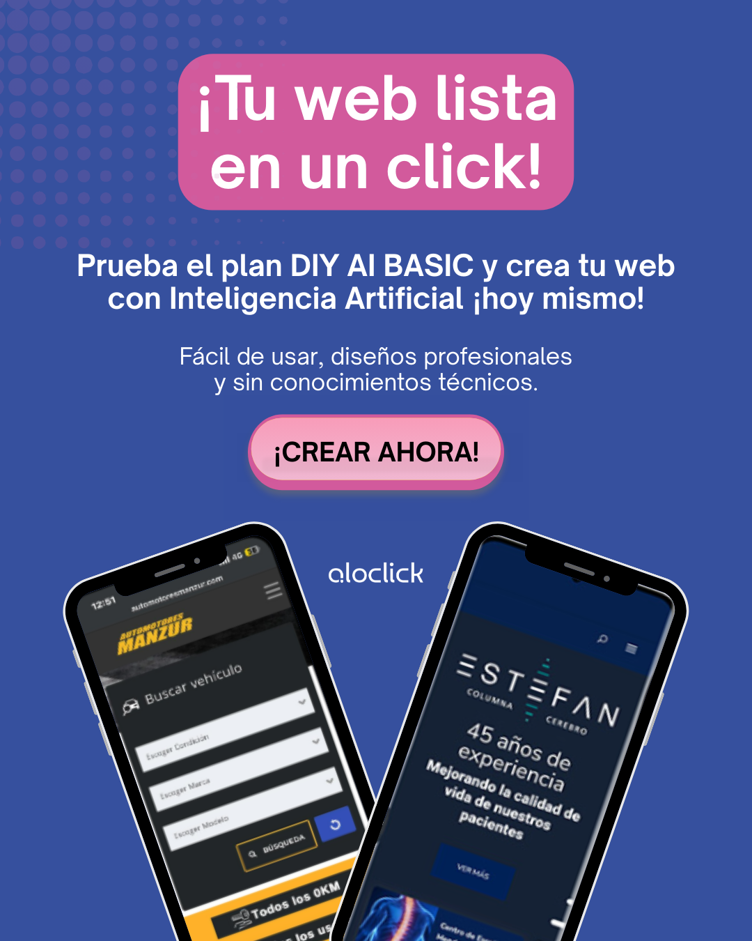 ¡Tu web lista en un click!