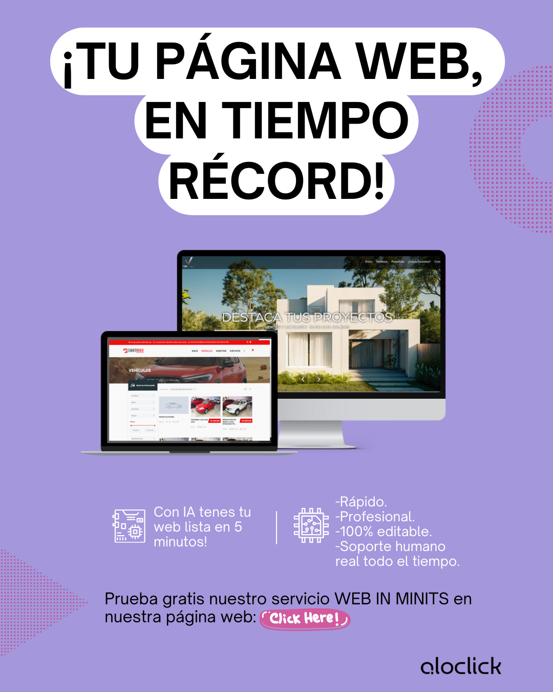 !Tu página web, en tiempo récord!