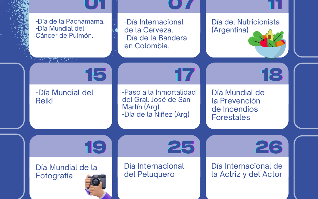 Efemérides Agosto 2026