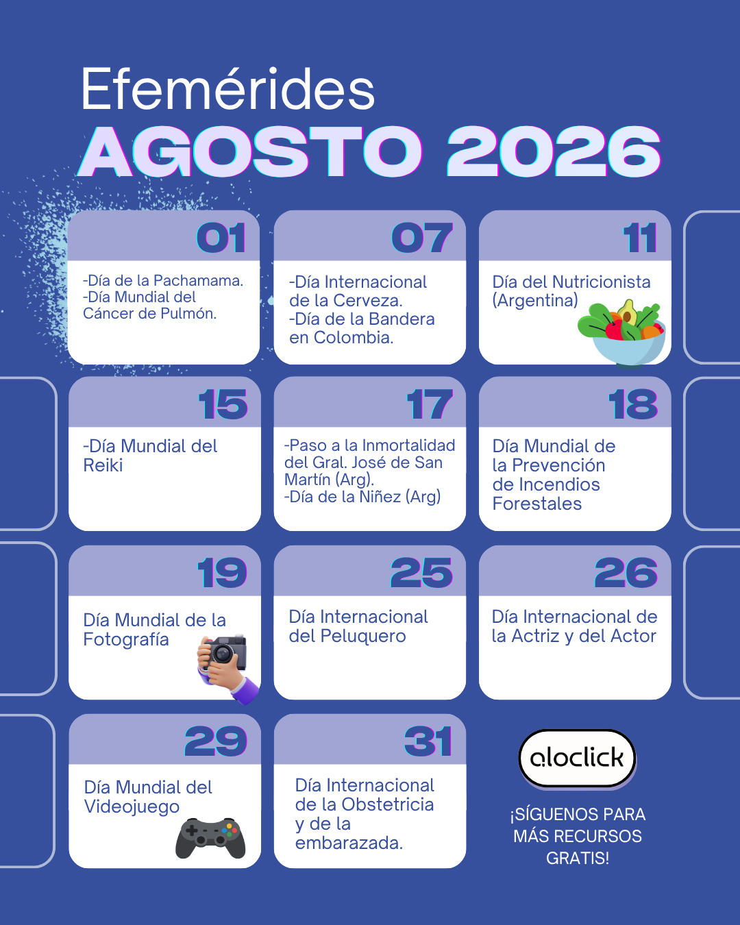 Efemérides Agosto 2026
